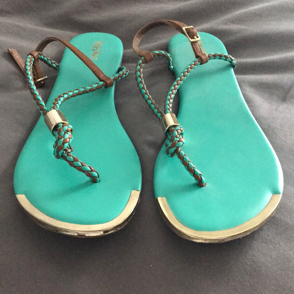 Teal and Gold Sandals‼️